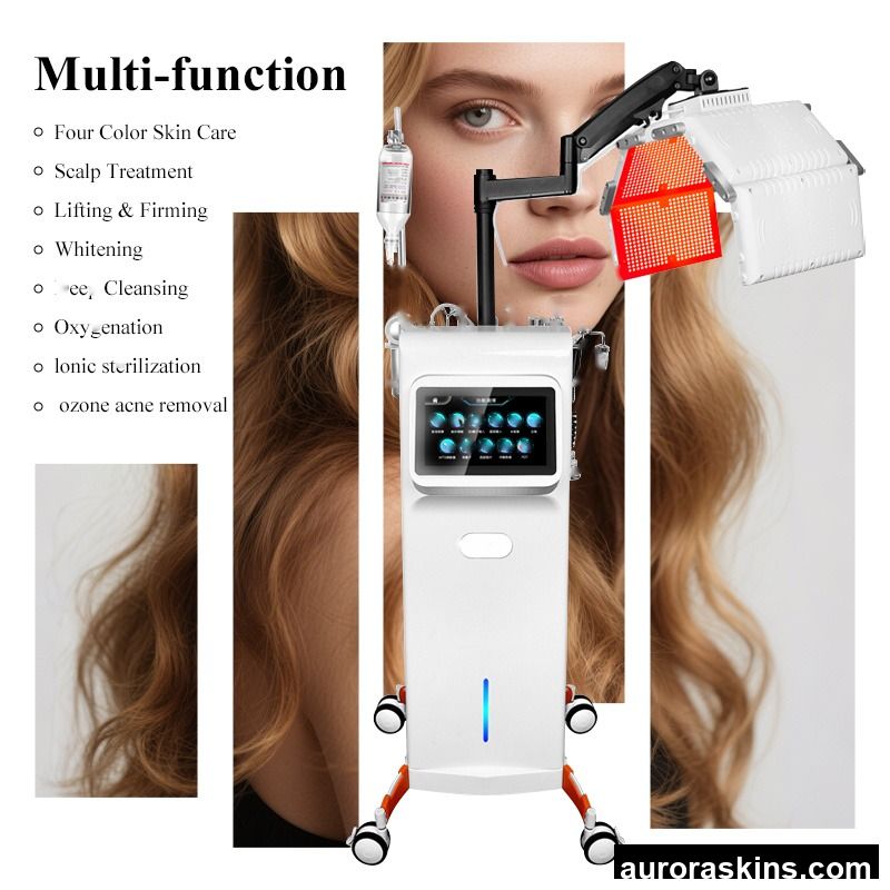 7 Colors Pdt Led Light Therapy 11 in 1 Cold Light Microdermabrasion Oxygen Jet Aqua Facial Water Dermabrasion Machine