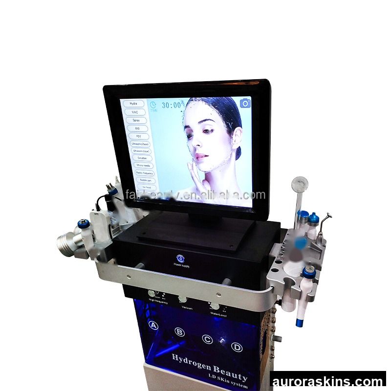 14-in-1 Beauty Oxygen Jet Facial & Head Skin Tightening Machine with Deep Cleansing US/UK/EU/AU/JP Plugs for Beauty Salons