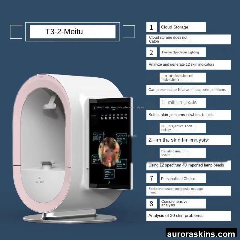 Meitake AI Intelligent High Definition Facial Skin Analysis Detector 15-Inch Touchscreen Portable WiFi-Connected JP Commercial