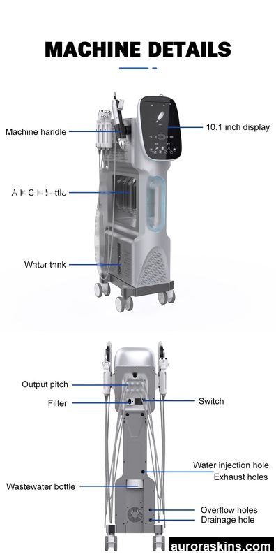 Elegant Gray Super Bubble Hidrafacial Microdermabrasion Facial Machine Trolley Exfoliating Training Facial Instrument Breast