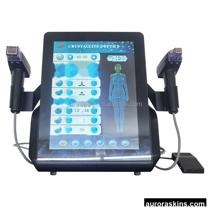 2025 Factory Price Desktop LED 2-in-1 RF Face Lift Body Slimming Skin Tightening Machine with 2 Handles Titanium US/AU Plug