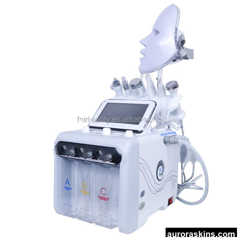 H2O2 Small Bubble 7 in 1 Microdermabrasion Aqua Beauty Facial Machine with Led Mask