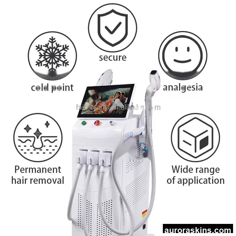 2026 Customized 4-in-1 Standing Hair Removal Machine Tattoo Removal Skin Lifting Rediofrequency US/IT/ZA/EU/AU/UK Plugs