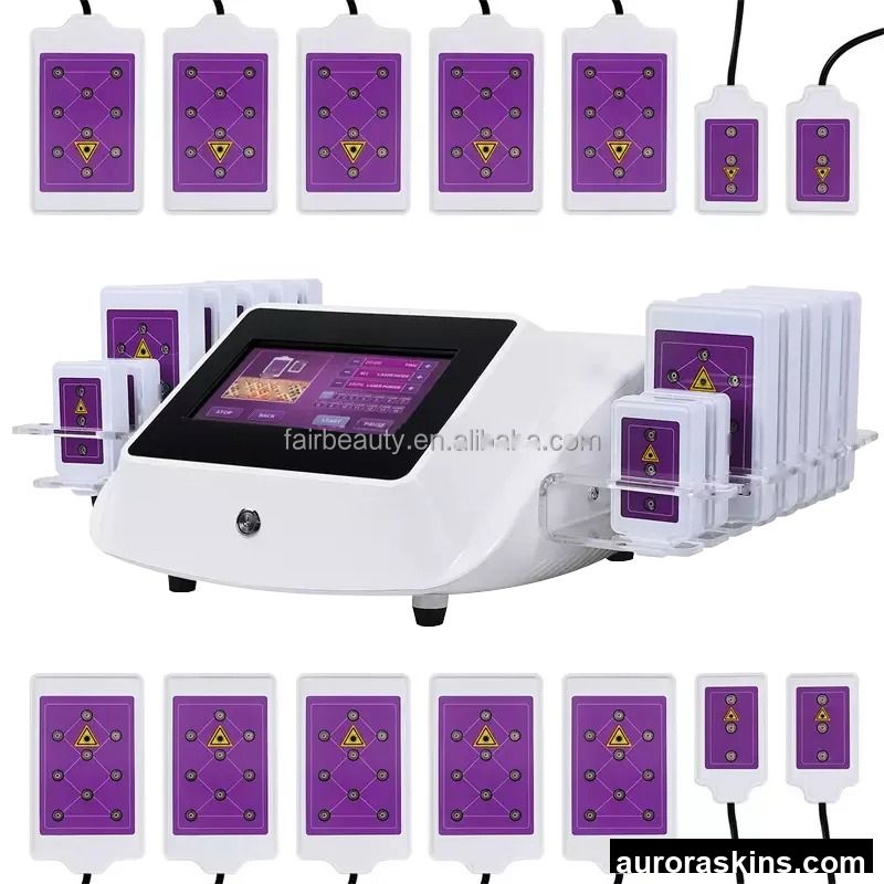S Shape Arm Belt Red Light Therapy Lipo Cavit Slimming Machine Led Light Pads Fat Dissolving 8 Lipo Pads 650nm LED Machine