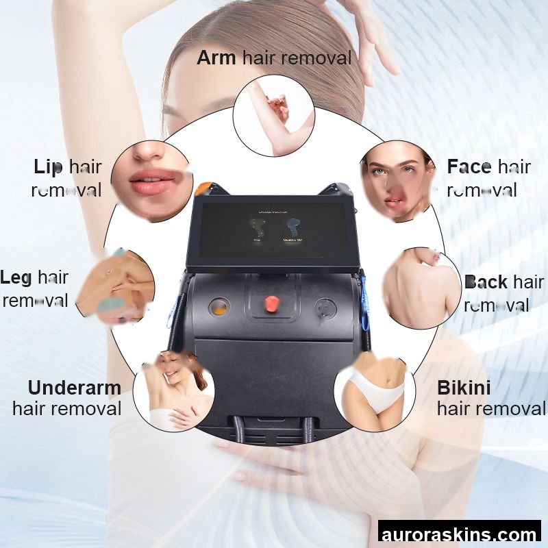 2026 New Portable Painless Professional 808nm Diode Hair Removal Double Handle Cooling Hair Removal System