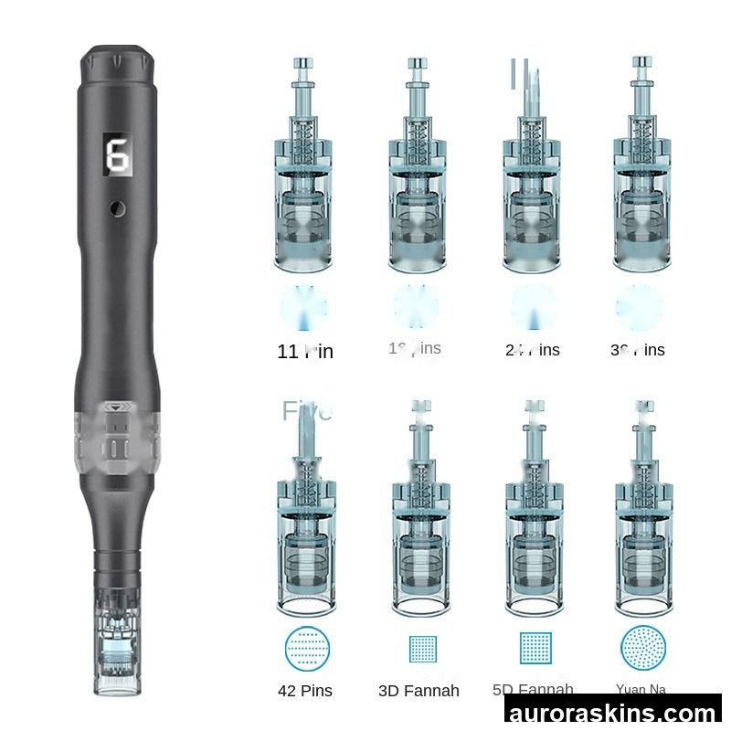 Small Black Wireless 0.25mm Nano Electric Microneedle MTS E6 Nanocrystals Acne Mesoderm Instrument for Body Wireless Beauty