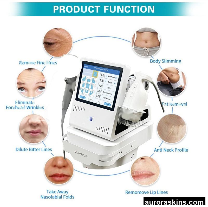 Aurora Skins a 2in1 7D 12D Face Body Lifting Massager Tightening Remove Wrinkle Jade Roller 7 Cartridges