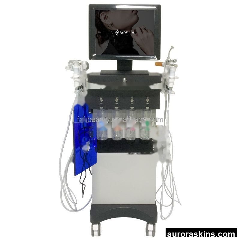 Aurora Skins a 14IN1 USA Stock Facial Musse Bubble RF PDT Scrubber Skincare Cleaner Dermanbration Beauty Machine Homeuse Massager