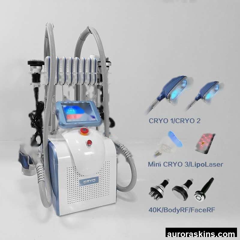 Aurora Skins Choice Desktop CRYO 3*360 Degree Cryolipol Cool Cellulite Slimming Machine Fat Freezing Esthetic Medicine Vacuum RF Lipo