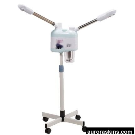 Hot Spa Facial Steamer with LED Magnifying Lamp and Steam Cleaner 2 Handles Convenient Use for Professional Settings