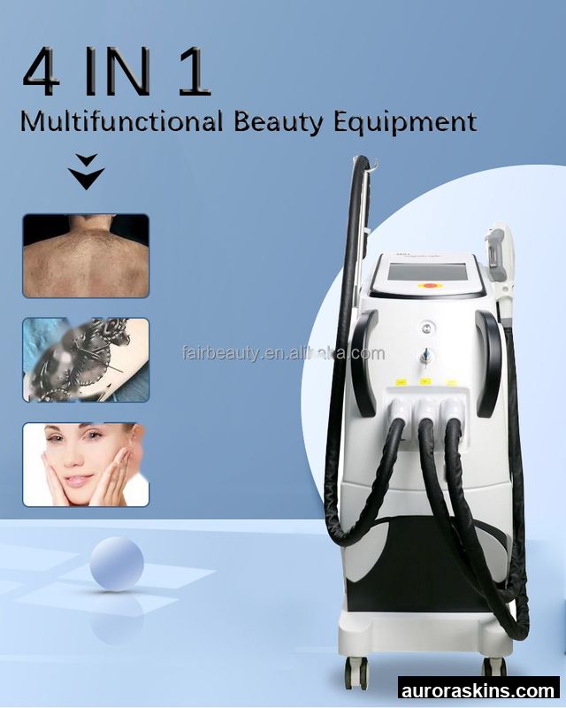 Aurora Skins 4in1 Vertical OPT Hair Remove Picosecond 1064 755 532nm Tattoo Pigment Scar Removal Radio Frequency Skin Rejuvenation