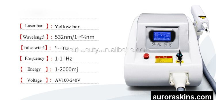 Aurora Skins ND YAG Tattoo Removal Eyebrow Removal 1064nm 532nm Nd Yag Laser Machine for Tattoo Removal Beauty Equipment