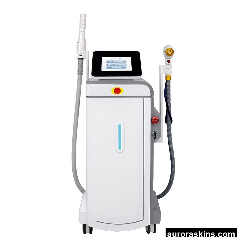 2 in 1 Vertical 808nm Diode Laser Permanent Hair Removal Q Switched 755nm Picosecond Laser Tattoo Removal Machine
