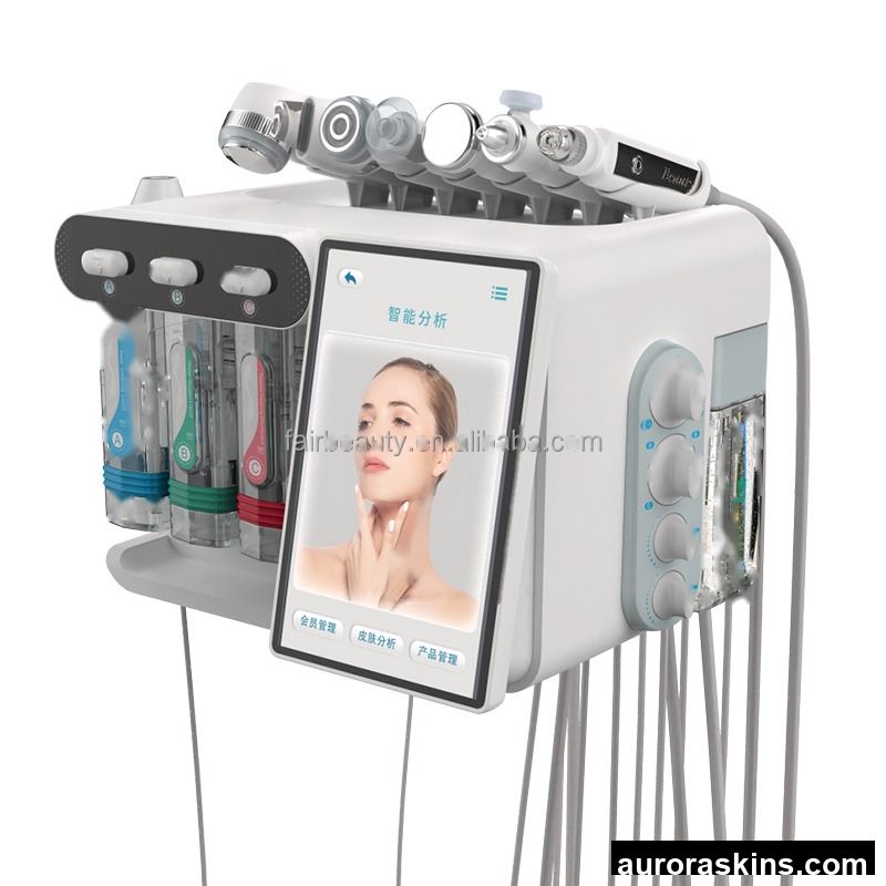 8 in 1 Face Scanner Skin Analyzer Dermabrasion Machine Skin Rejuvenation Oxygen Jet Facial Beauty Machine With Skin Analyse