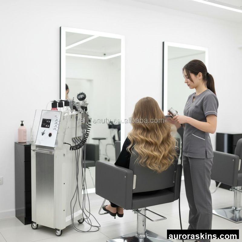 Aurora Skins a Hair Scalp Skincare Massage Injecction Steam Korea Tech Bubble Cleansing Vibration Light Therapy Hair Growth Salon