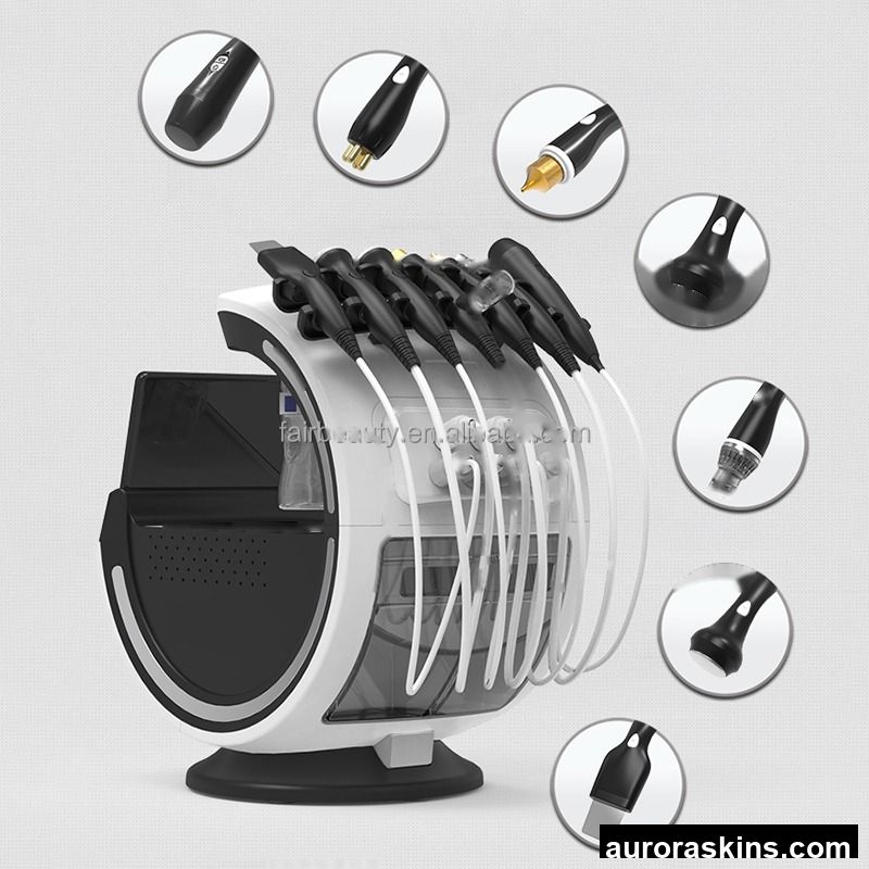 Black Ice Blue Skin 7 in 1 Facial Beauty Machine for Deep Cleaning Vacuum Blackhead Remover Skin Analyzer Aqua Peeling