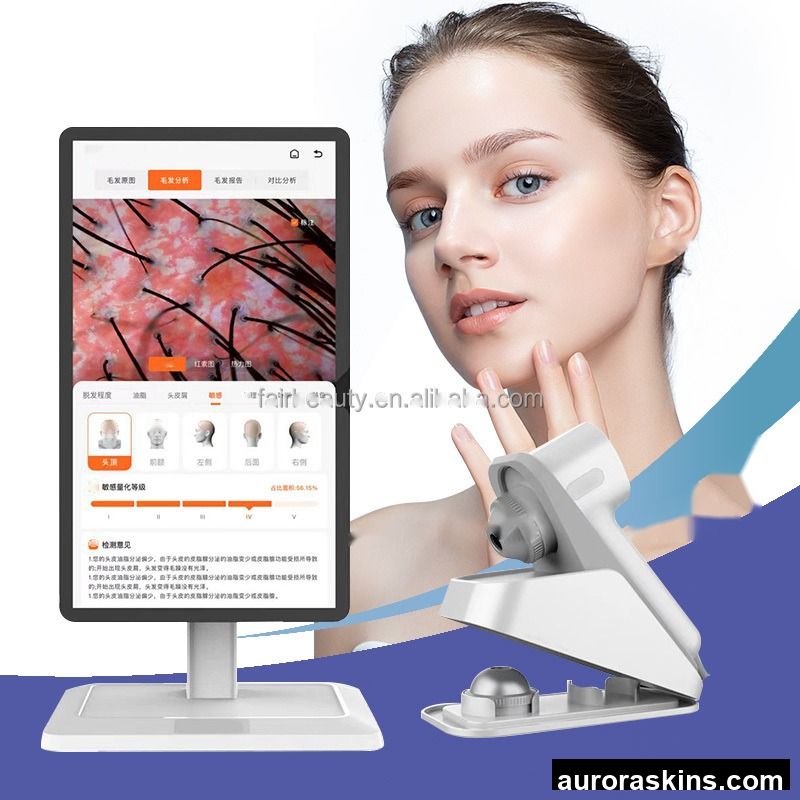 Aurora Skins Hot Hair Analysis Machine Hair Scalp Management 3D Intelligent Facial Skin Analysis Hair Scalp Scan Detector for Salon