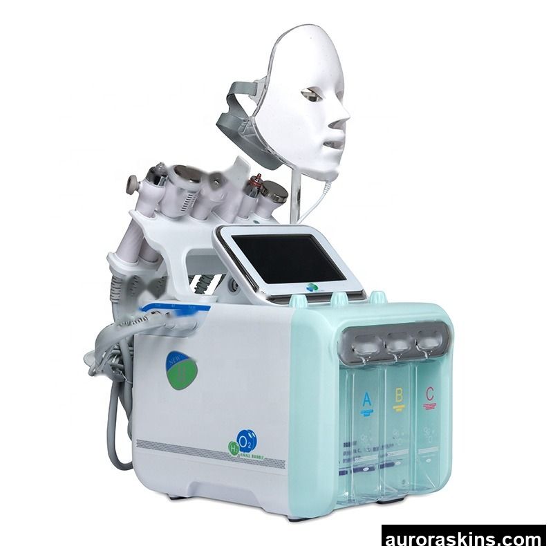 Aurora Skins Choice 7in1 Facial 2nd Generation Skin Care Scrubber Cleaning Ultrasonic RF H202 Injection LED FaceMask