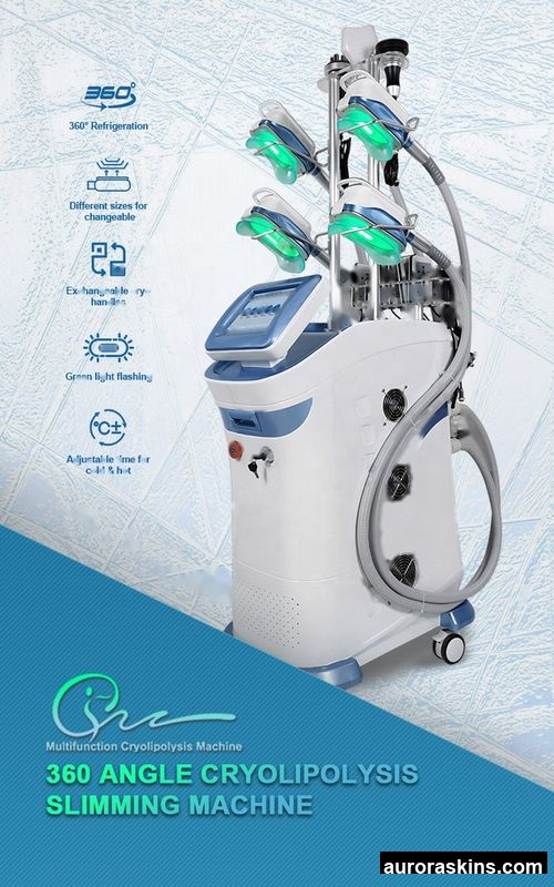 Actimel Cryotherapy Fat Freezing Machine 5 Cryo Handles for Chin Body Contouring Vacuum+Cavitation+RF Technology Fast Slimming