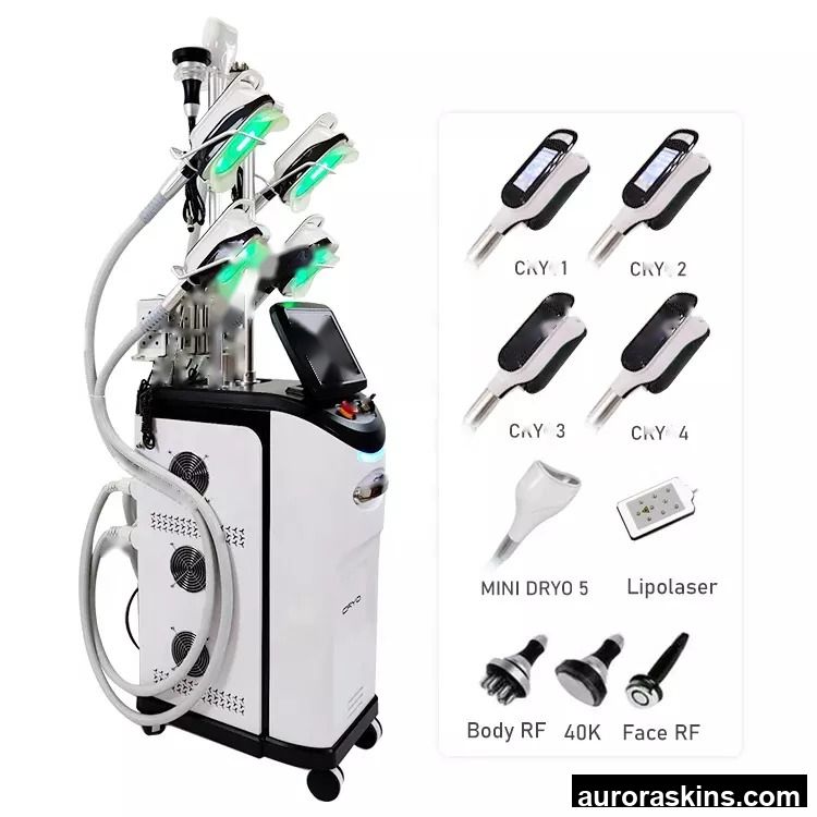 Aurora Skins 9in1 360 Cryolipoly Cryotherapy Frozen Cryo Fat Freeze Vacuum Suction Sculpting Therapy Slimming Machine for Salon