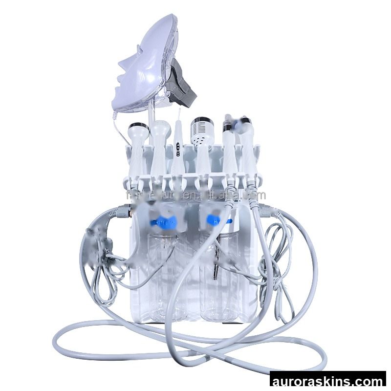 Oxygen 7 in 1 H202 Small Bubble 7in1 Dermabrasion Oxygen Sprayer Aqua Facial Machine LED Mask for Salon