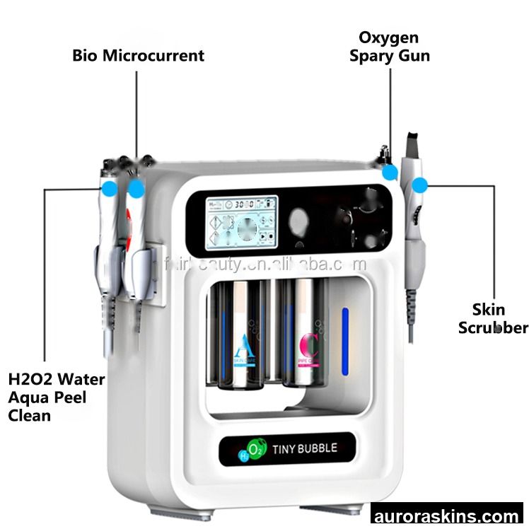 Professional High Quality 4 in 1 H2 O2 Blackhead Remover Vacuum Facial Aqua Peel Machine for Deep Cleaning