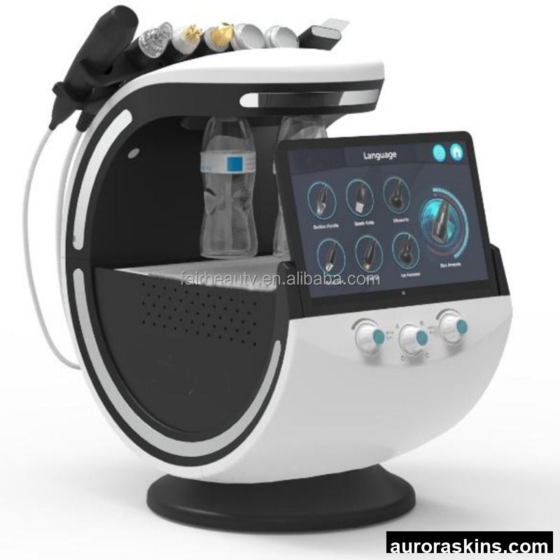 Black Ice Blue Skin 7 in 1 Facial Beauty Machine for Deep Cleaning Vacuum Blackhead Remover Skin Analyzer Aqua Peeling