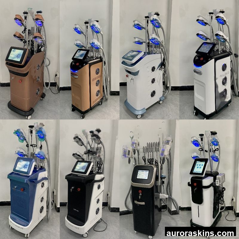 Aurora Skins a 9in1 Cryo Slim Cryotherapy Machine Burning Fat Freezing Salon Equipment Chin Handle 360 Body Contouring Jade Roller
