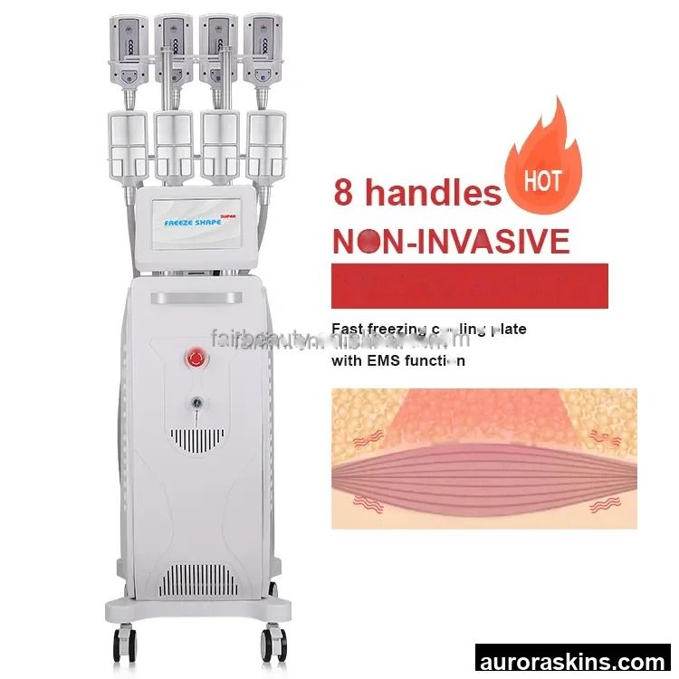 Factory Price 2026 Aurora Skins Cooling Plate 8 Plate Cellulite Removal Fat Burning Liposuction Cold Fat Reduction Machine
