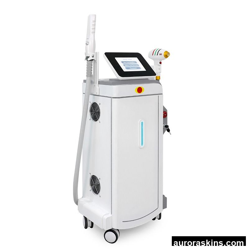 2 in 1 Vertical 808nm Diode Laser Permanent Hair Removal Q Switched 755nm Picosecond Laser Tattoo Removal Machine