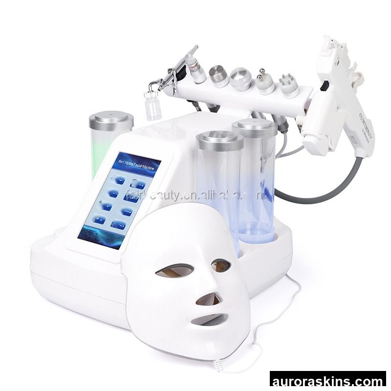 Aqua 8 in 1 Peeling Vacuum Cleaning Machine RF BIO- Lifting Beauty Machine with Mask Meso Gun