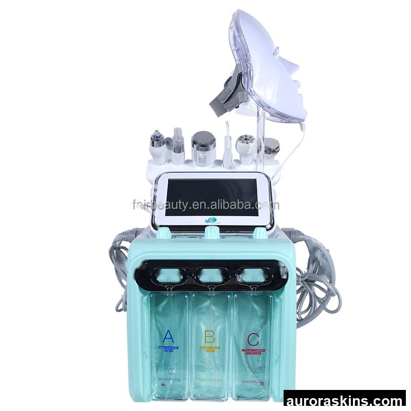 Oxygen 7 in 1 H202 Small Bubble 7in1 Dermabrasion Oxygen Sprayer Aqua Facial Machine LED Mask for Salon