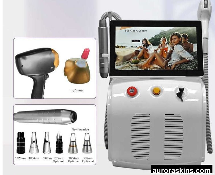 Aurora Skins a 2in1 808 1064 755 3wavelength Pico Yag Remove Light Therapy Jade Roller Skincare Facial Spa Homeuse