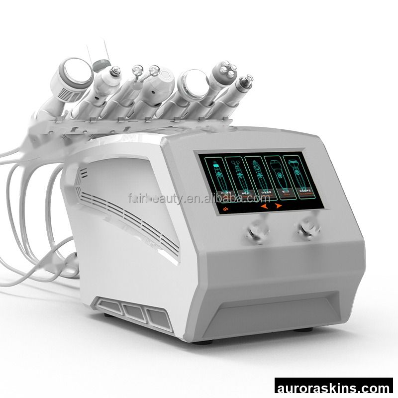 Cost-effective Aurora Skins 7-in-1 Aqua Facial Machine with 6 Handles for Deep Cleansing Face Peeling Skin Rejuvenation