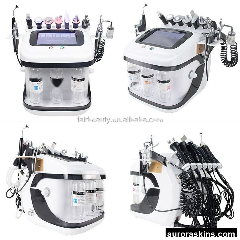 10 in 1 Portable Eyes Massager Aqua RF Oxygen Jet Dermabrasion Machine Microdermabrasion Deep Cleaning Oxygen Jet