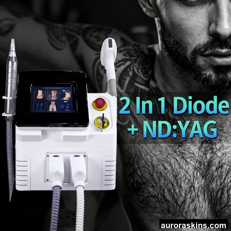 2-in-1 808nm Diode Hair Removal Pico Tattoo Removal with TEC Sapphire Contact Cooling System Painless Hair and Pigment Removal