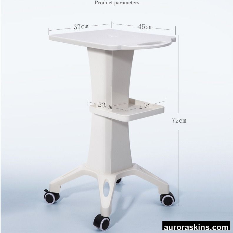 Two-Layer Silent Cart Multifunctional Plastic Storage Rack for Beauty Instruments Convenient Table with Wheels