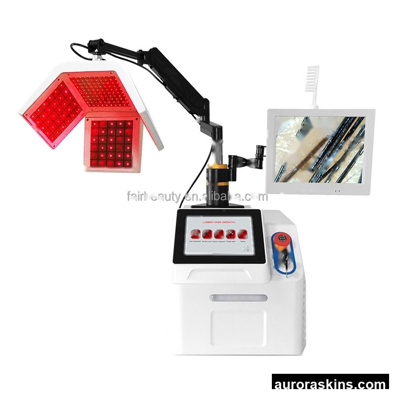 Upgrade Professional 5 in 1 Hair Loss Scalp Treatment 650nm Diode Laser Hair Growth Oxygen Hair Detection Machine