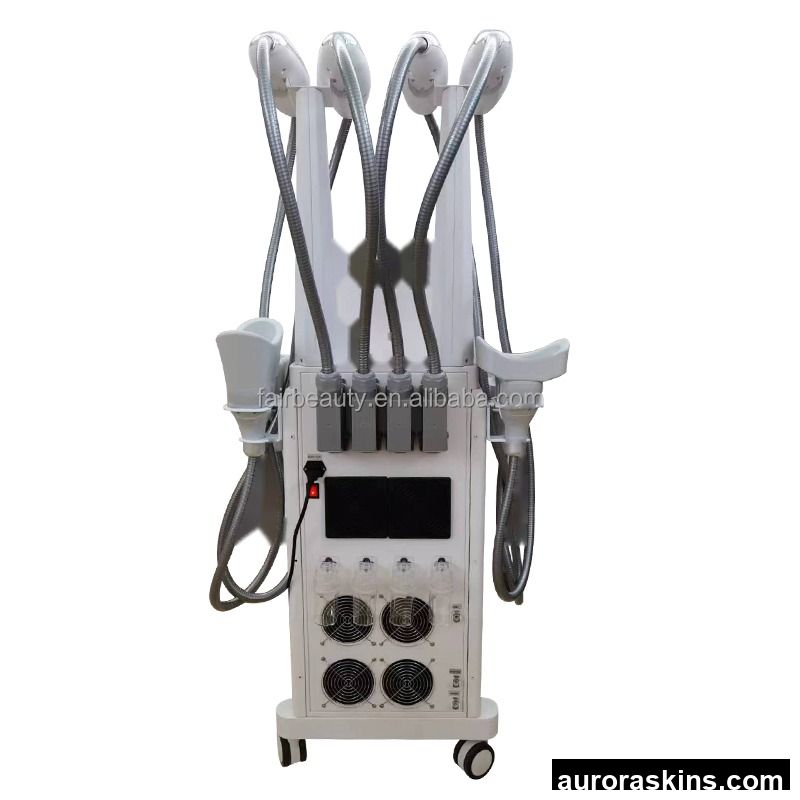 Vertical 4 Handles Non-Invasive Fat Reduction Double Chin Reduction Silicon Head Cryo Body Slimming Machine for Beauty Salon