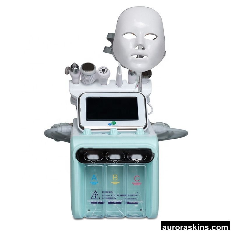Aurora Skins Choice 7in1 Facial 2nd Generation Skin Care Scrubber Cleaning Ultrasonic RF H202 Injection LED FaceMask