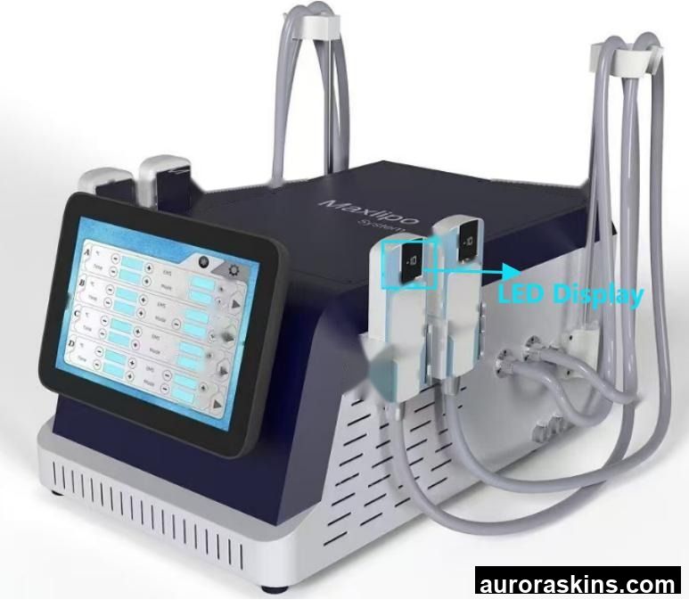 Aurora Skins a LED Display 3IN1 RF CRYO PADS 4 Handles Fat PADS Beauty Equipment Factory Price Cryo Spa Beauty Freeze