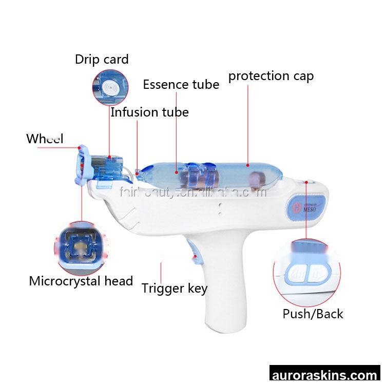 Microcrystalline Mesothrapy Gun Needle Free Mesothrapy Vital Injector Gun with RF for Wrinkle Remover