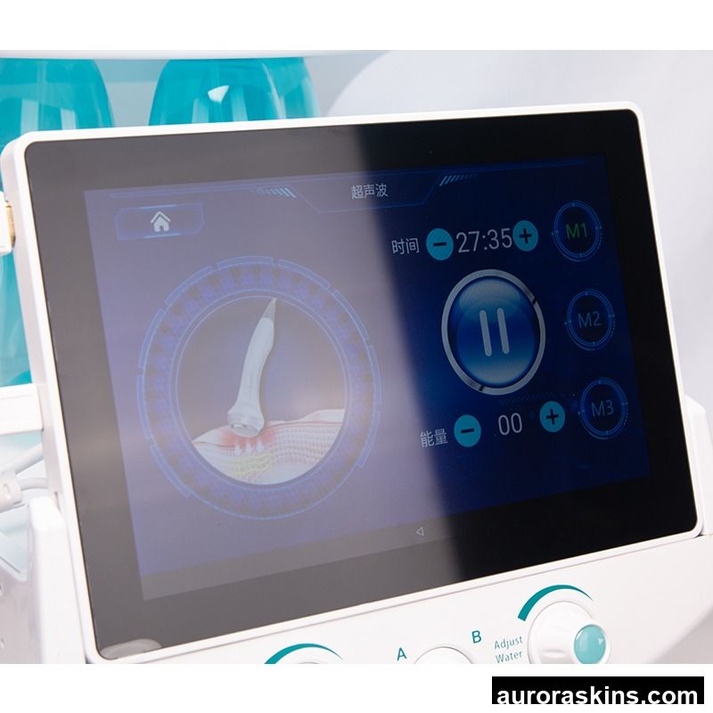 Portable Hydro Dermabrasion Machine with Analyse Analyzer for Salon Smart Ice Blue Face Oxygen Ultrasonic Skin Scrubber
