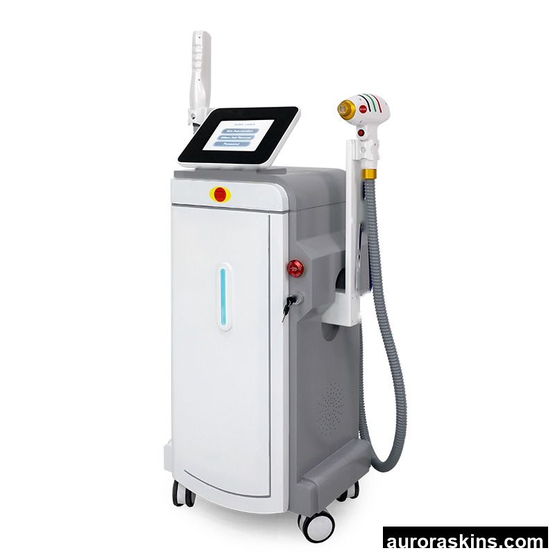 2 in 1 Vertical 808nm Diode Laser Permanent Hair Removal Q Switched 755nm Picosecond Laser Tattoo Removal Machine