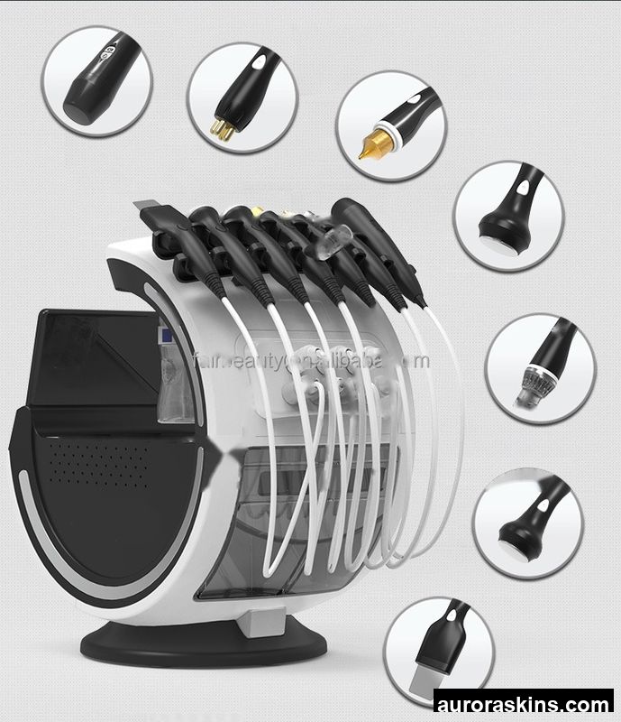 Black Ice Blue Skin 7 in 1 Facial Beauty Machine for Deep Cleaning Vacuum Blackhead Remover Skin Analyzer Aqua Peeling