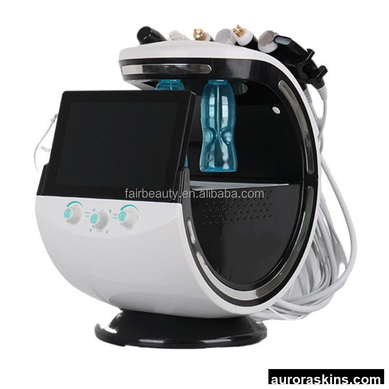 Black Ice Blue Skin 7 in 1 Facial Beauty Machine for Deep Cleaning Vacuum Blackhead Remover Skin Analyzer Aqua Peeling