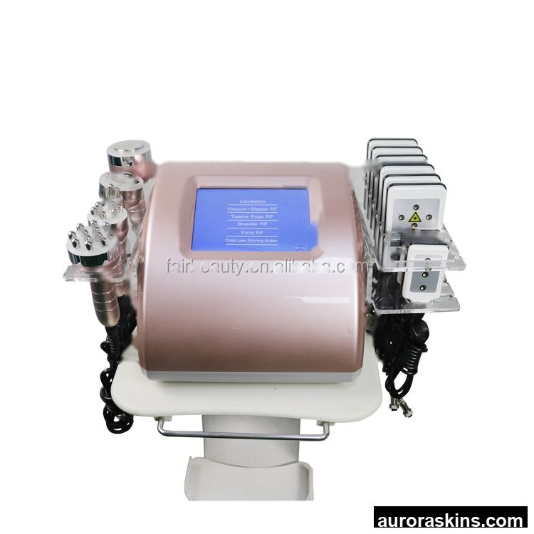 EUROPE WAREHOUSE STOCK//FREE SHIPPING 80k 6in1 Vacuum Cavitation Goldenrose pink Lipolaser Rf 80k Radio Frequency Salonhotsell