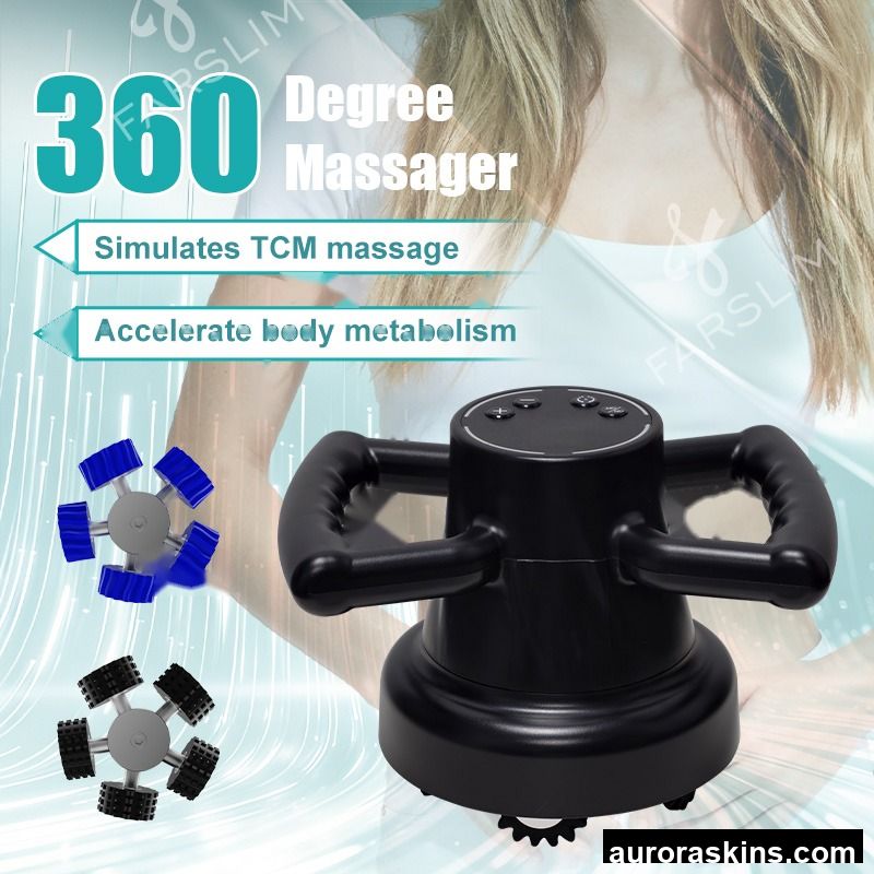 2026 Handhold 360° Rotating Roller Massage Lymphatic Drainage Slim Cellulite Removal Muscle Relax Body Massage Device
