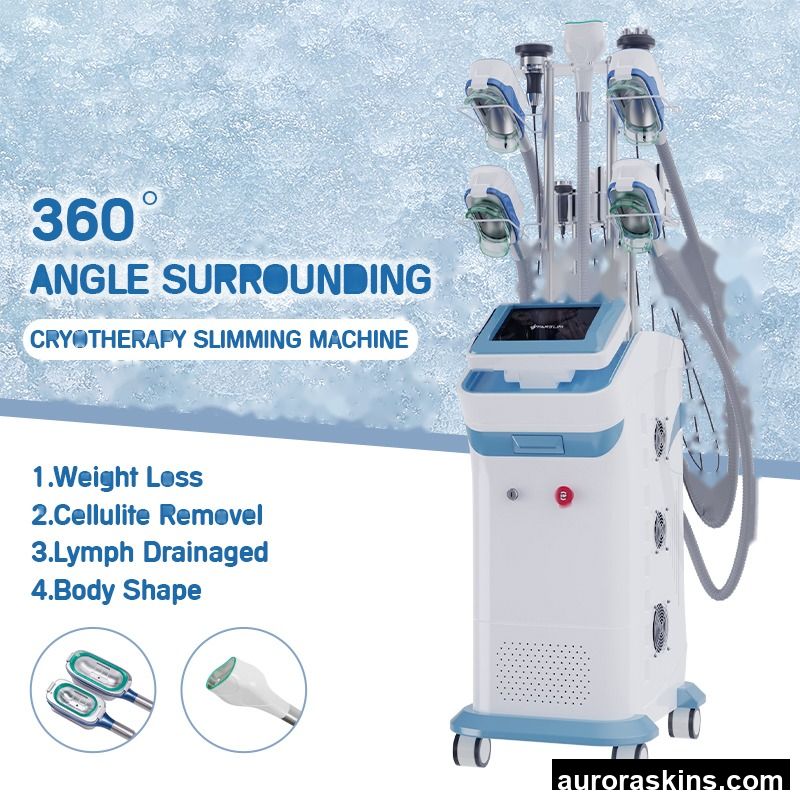 9-in-1 360 Fat Freezing Machine Cryolipoly Massager Burn Fat Cryolipoly Machine Chin Fat Removal Cryo Skin Cooling Jade Roller