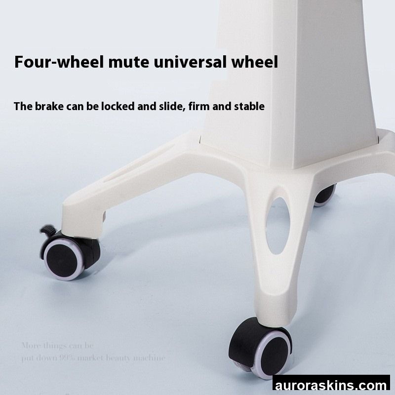 Two-Layer Silent Cart Multifunctional Plastic Storage Rack for Beauty Instruments Convenient Table with Wheels